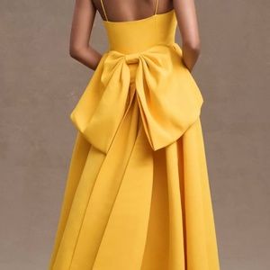 Sachin & Babi Hadley V-Neck Back-Bow Empire Gown